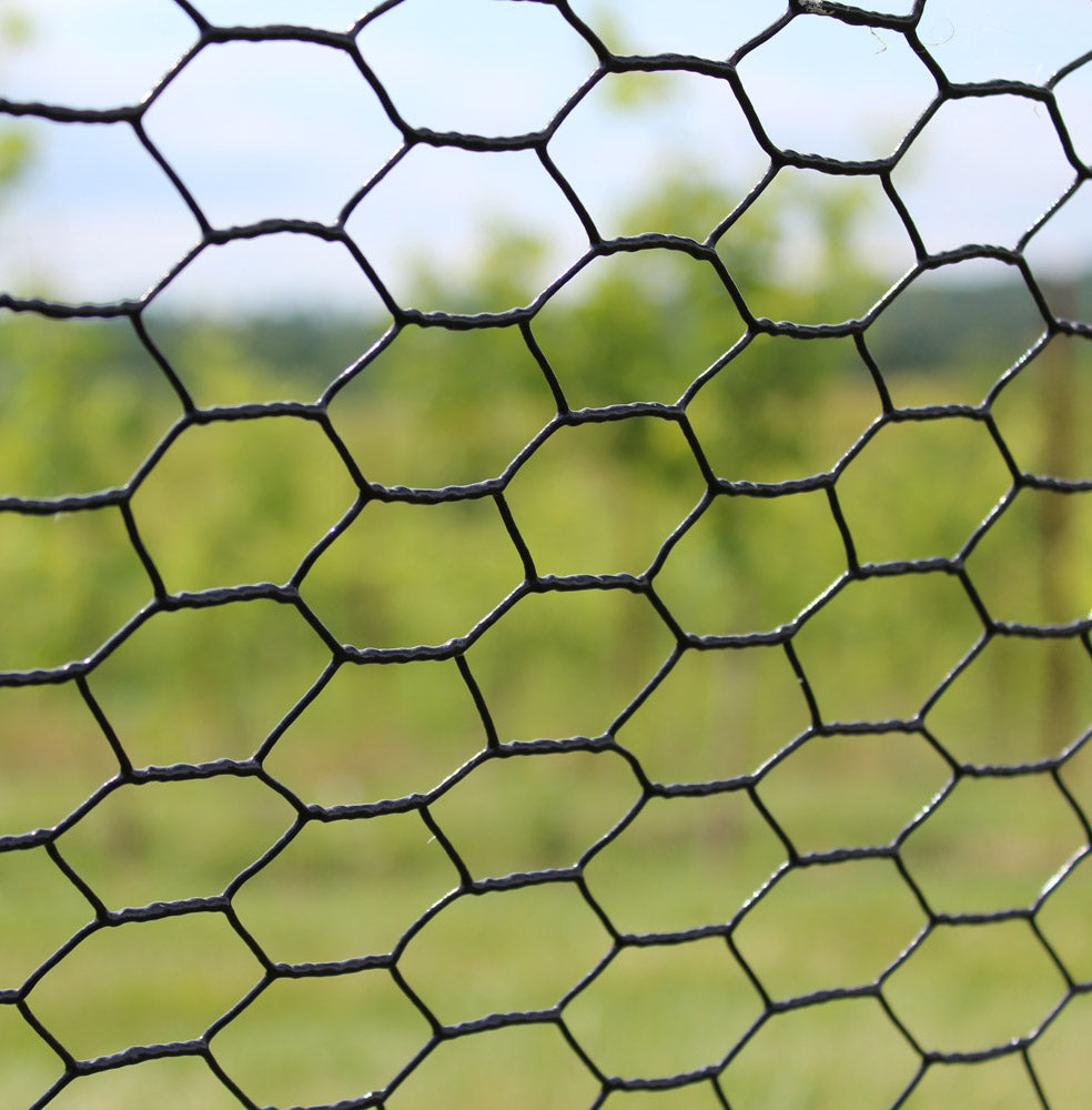 3' x 150' Steel Hex Web Blk PVC Coated Fence